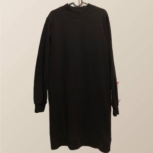 Super Cozy, 100% Cotton Black Sweatshirt Dress, Size Medium